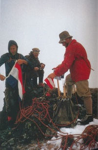 At the summit - Bert Huizenga, Philip Temple and Heinrich Harrer.