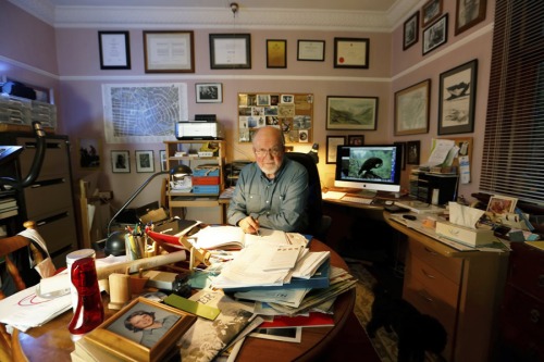 Philip Temple, adventurer & author, first ascentionist of Puncak Jaya, in his New Zealand office. Photo by Maja Moritz from www.philiptemple.com